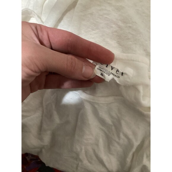 Velvet by Graham Spencer White Linen Boatneck Pullover Top Long Sleeve XL - Picture 6 of 7